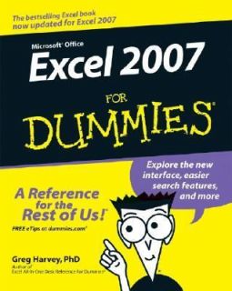 Excel 2007 for Dummies by Greg Harvey 2006, Paperback