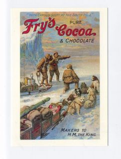 ad302  advert Frys Cocoa North Pole scene   art postcard