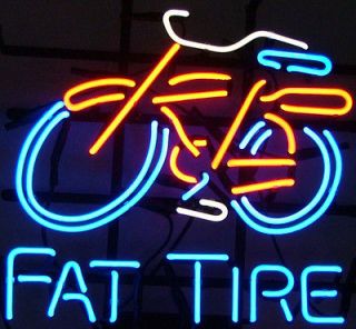 FAT TIRE LOGO BICYCLE BIKE BEER BAR PUB NEON LIGHT SIGN al0001
