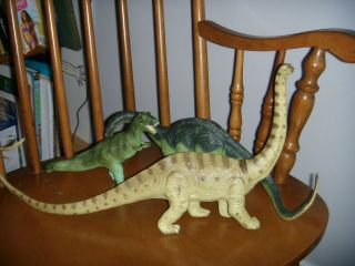 LOT Large Safari Dinosaur models Carnegie Apatosaurus Diplodocus T Rex 