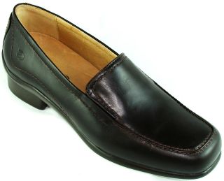 Aravon by New Balance Erica Brown Leather Casual Dress Slip Ons Shoes 