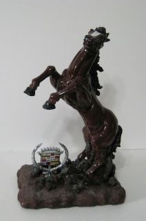 VINTAGE HANDCRAFTED ECLECTIC REARING HORSE & CADILLAC HOOD ORNAMENT 
