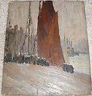 RUSSIAN ART PAVEL P PASHKOV OIL ON BOARD 1911 GOING FOR A WALK HOLLAND
