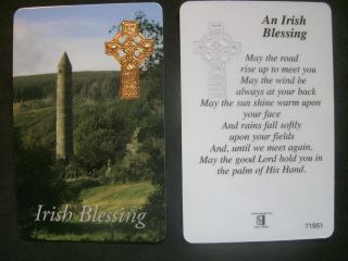 PRAYER / VERSE CARD IRISH BLESSING OTHERS + ROSARIES