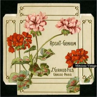 Vintage French Soap Perfume Label Rosat   Genium   J. Giraud Fils 