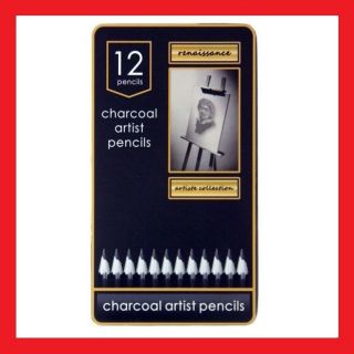 12 Charcoal Artist Pencils For Drawing Sketching Shading Draw Tones 