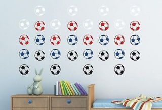 24 multicolored football wall stickers kids bedroom boys messi child 