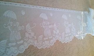 Rod ready White Shaped Valance. Clowns with balloons. NEW