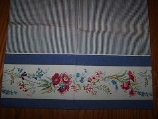 Laura Ashley Floral with Blue Stripes King Size Pillowcases New Not in 