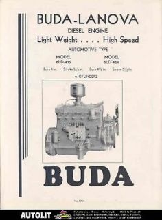 1937 Buda 6LD415 6LD468 Truck Engine Brochure