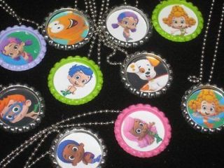 bubble guppies bottlecap ball chain necklace party favors lot of 20
