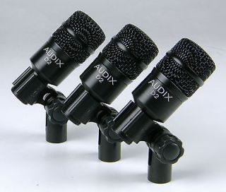 Set of (3) AUDIX D2 SNARE/TOM MICROPHONES WITH  