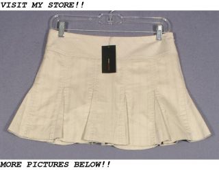 NWT BCBG Max Azria Size 0 XS 2 Beige Striped Cotton Skirt