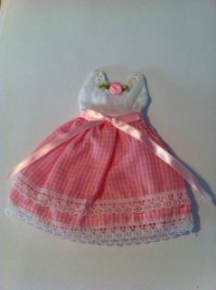 Pink Baby Girl Dress Shower Drawstring 5x5.5 Gift Bag