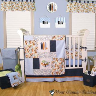   Beach Baby Boy Toddler Crib Nursery Blanket Infant Newborn Bedding Set