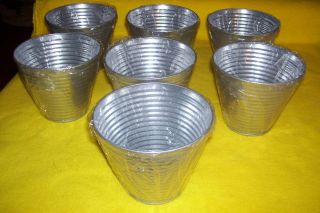 LOT OF 7 METAL BUCKETS / PALES , 5 1/2 X 4 1/2 TALL, NEW