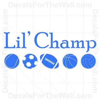 Lil Champ Little Boy Sports Baby Vinyl Wall Decor Decal Art Sticker 