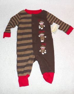 NEW Baby Sleep & Play Outfit with Sock Monkey Theme #10452
