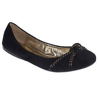 Makowsky Suede or Leather Flats with Knot and Chain Detail PICK 
