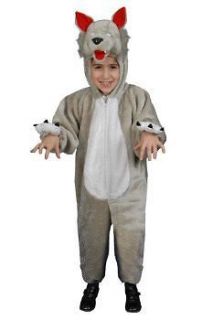 Kids Plush Wolf Child Costume Size 2T Toddler