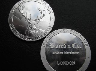 Baird & Co 9999 1oz Silver The Monarch of the Glen One Troy Ounce 
