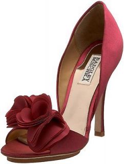 Badgley Mischka bridal pink rose satin Randall dOrsay Pump heels 8