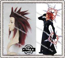 Kingdom hearts Organization Xiii Axel cosplay wig Wine Red All Back
