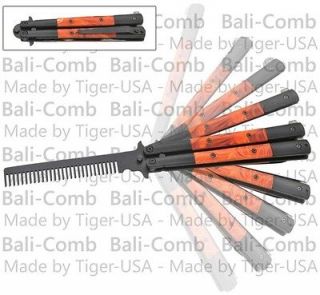   Practice Butterfly Knife Orange Handle Balisong Knives Balicomb Combs