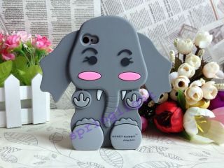 Cute 3D Grey Baby elephant Silicone Back Case/Cover/Ski​n for iPhone 