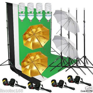   Photography Studio Lighting and Background Kit W/Muslin Backdrops
