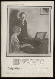 1920 Chickering Piano student and teacher art ad