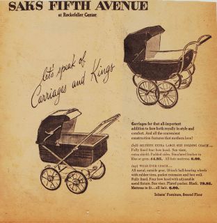   1945 WWII Newspaper Ad    NY   Baby Pram Carriage