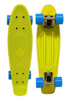   Retro Plastic Skateboard YELLOW/BLUE CRUISER Banana Board OLD SCHOOL