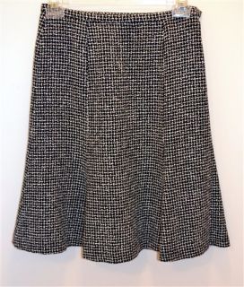 TALBOTS Womens Size 10 Boucle Tweed Acrylic Wool Tulip Skirt Black 