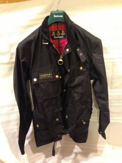 Barbour Black Nylon International A7 Motorcycle Jacket 100% Authentic 