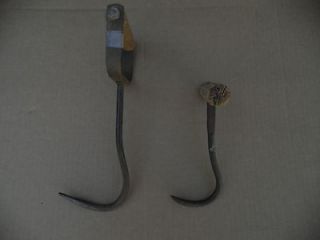 Vintage Hay / Bale / Meat hooks   Wooden handles; Metal fork/hooks
