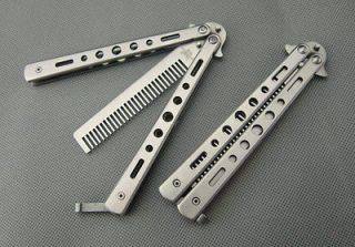   Dull Blade Practice BALISONG BUTTERFLY Comb Knife Trainer Tool 012
