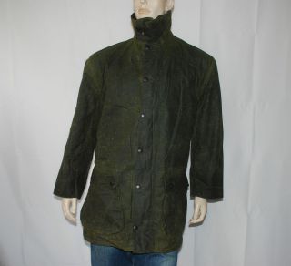 Barbour Border Waxed Jacket in Olive Green   C46/117CM