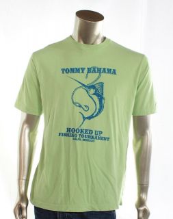 TOMMY BAHAMA NEW Men Green Shirt Size Small Sailing Graphic Tee 