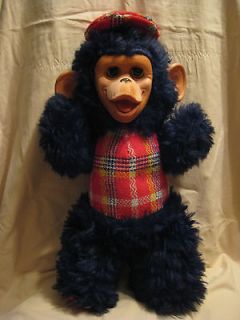 RARE VINTAGE 1971 GUND RUBBER FACE MONKEY WITH SLEEP EYES   18 TALL
