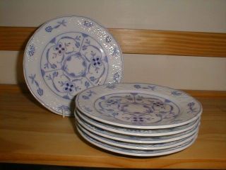 Schumann Echt Cobalt Gotland Set of 6 6.75 Tea Bread Side Plate Blue 