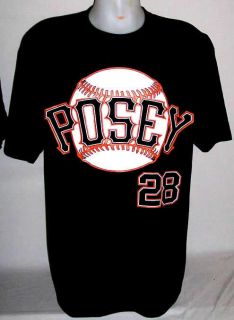 SF San Francisco Giants Buster Posey Jersey Black t shirt 2012 MVP M L 
