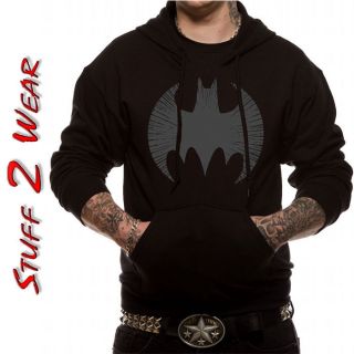 BATMAN Hoodie CRACKED BAT SYMBOL EMBLEM Hooded Sweatshirt S M L XL 