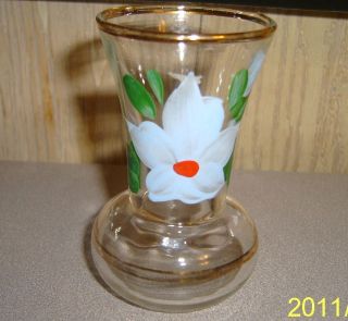 Blue Flower Handpainted Bartlett Colli​ns 4 inch Glass Vase Free 