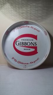 VINTAGE GIBBONS Premium Beer Tray RED WHITE WILKES BARRE, PA