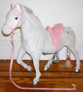 20 White BATTAT GIRL HORSE Saddle Pink Bred PONY Bridle for 18 DOLL 