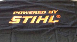 Stihl Adult T shirt Black With Orange Powered By Stihl