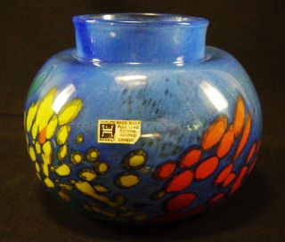 Nice Norway HADELAND glass vase by Gro Bergslien original label signed
