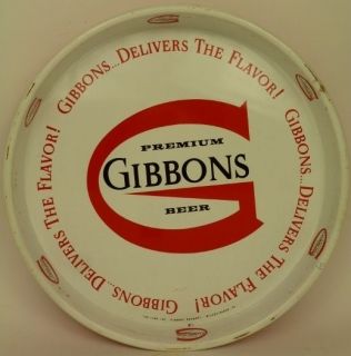 1950s Gibbons Premium Beer Wilkes Barre 13 Serving Tray Tavern Trove