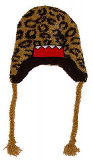 Domo Kun Face Leopard Print Japan Adult Pilot Peruvian Laplander Hat